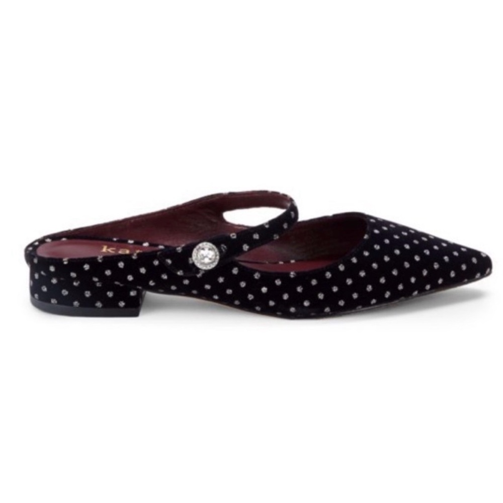 Kate Spade Black Mules with Rhinestone Accents Sz 9